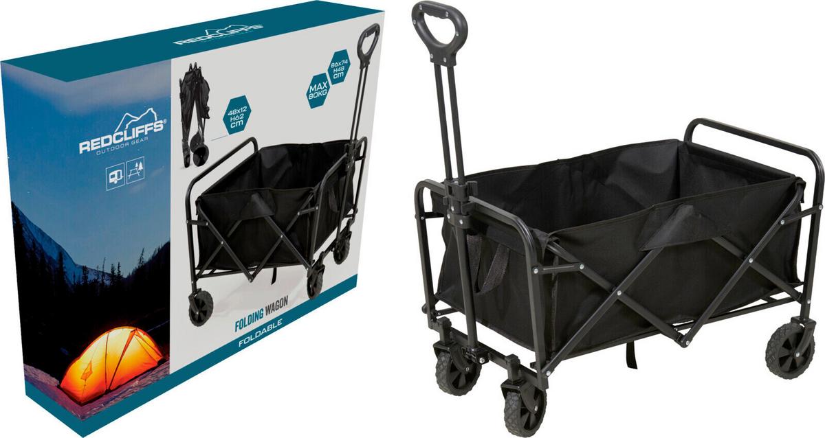 Bollerwagen Schwarz - Schwarz, Basics, Kunststoff/Textil (86/48/74cm)