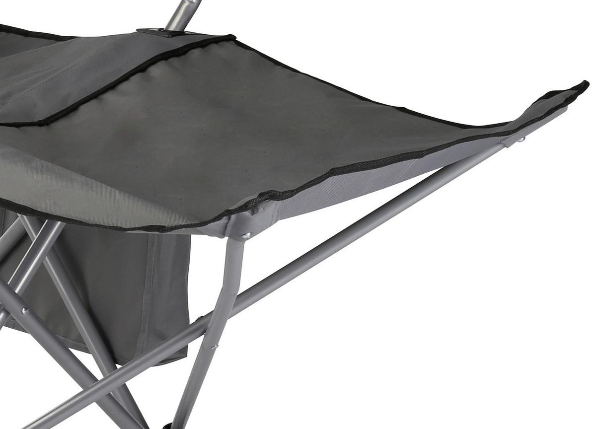 Campingstuhl Klappbar Mit Getränkehalter Und Staufächern - Grau, Basics, Textil/Metall (60/88/118cm)