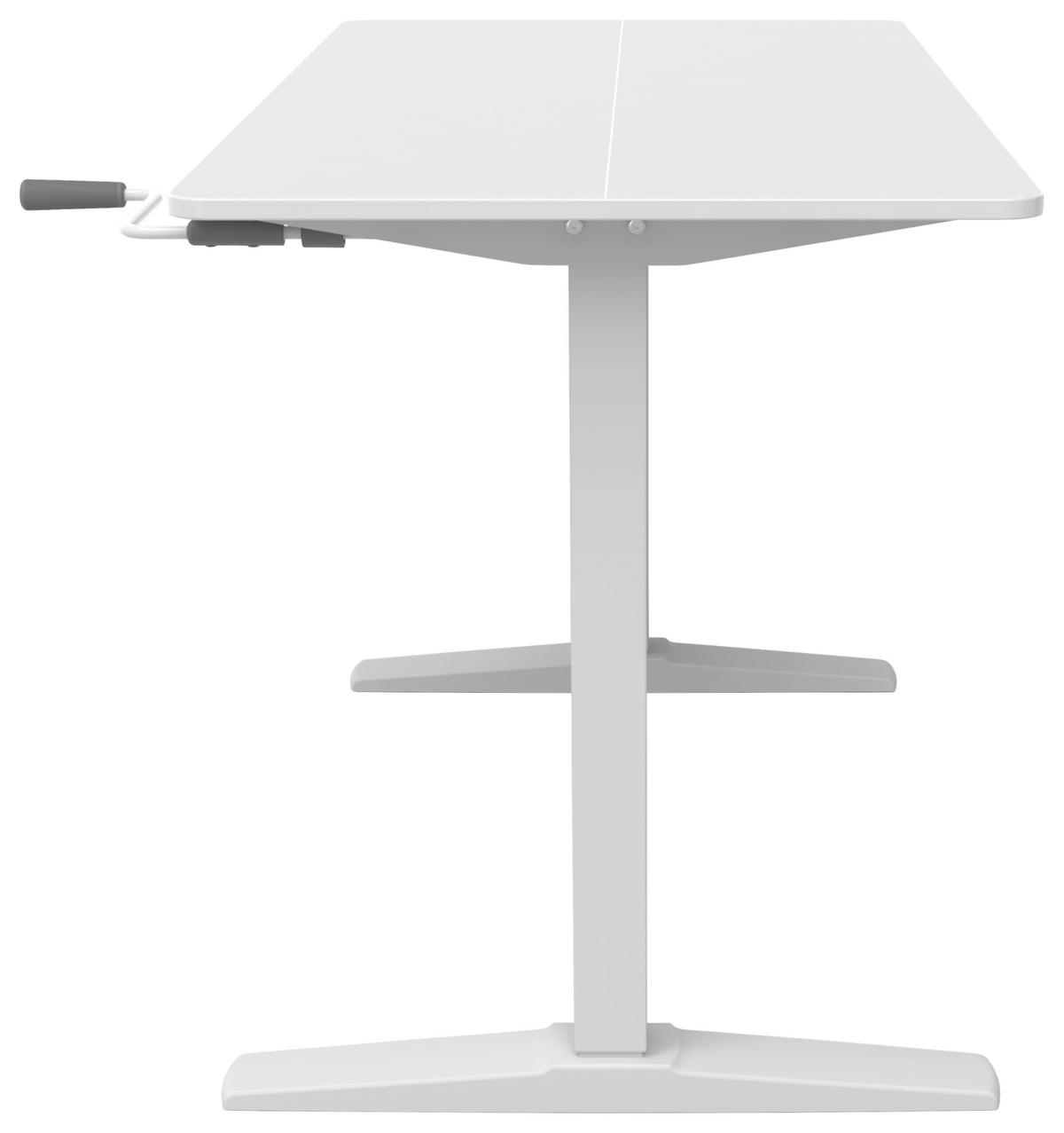 Schreibtisch 120x75-120x60 cm Easy Weiß - Weiß, MODERN, Holzwerkstoff/Kunststoff (120/75-120/60cm) - MID.YOU