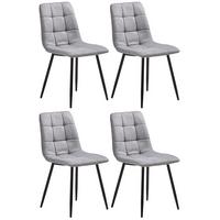 Polsterstuhl-set 4er Empoli Grau - Schwarz/Grau, LIFESTYLE, Textil/Metall (44,5/86/54,5cm) - Livetastic