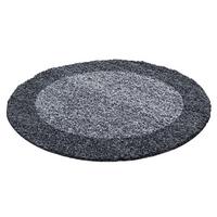 Hochflor Teppich Grau Life rund Ø 120 cm - Grau, KONVENTIONELL, Textil (120cm) - Ayyildiz 