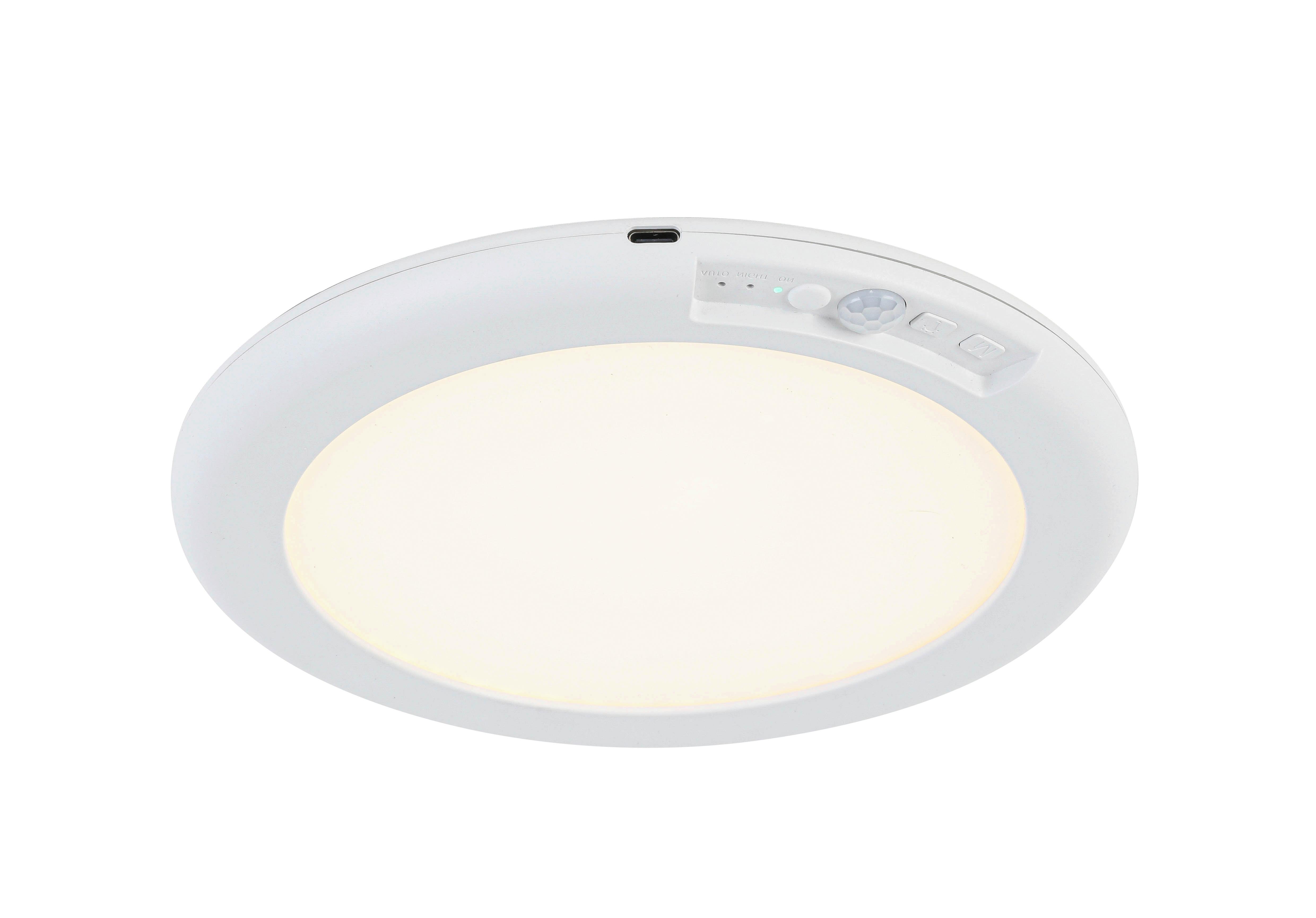 STROPNÉ SVIETIDLO BATTERI - biela, Modern, kov/plast (19/1,5cm) - Mömax