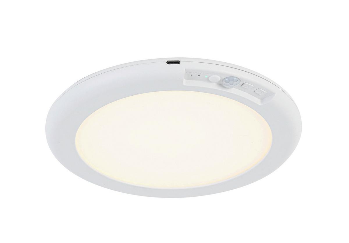 STROPNÉ SVIETIDLO BATTERI - biela, Modern, kov/plast (19/1,5cm) - Mömax