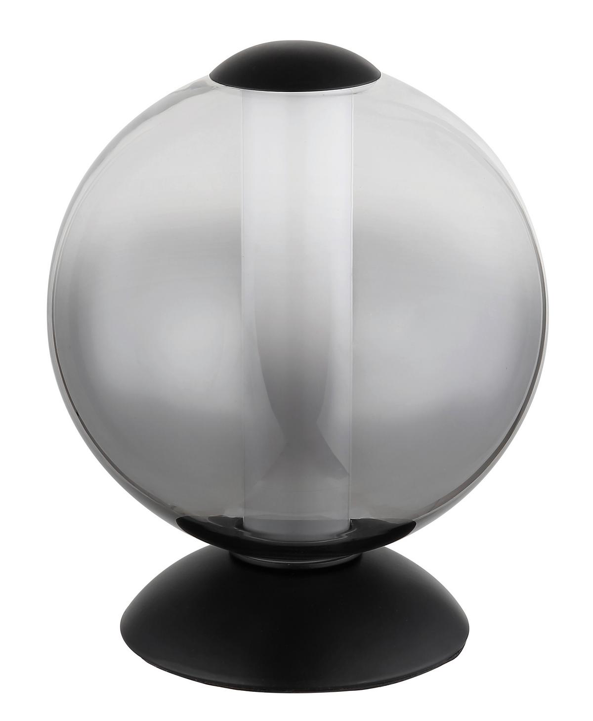LED-Tischleuchte Lacy Grau Schwarz Weiß D: 18 cm - Schwarz/Weiß, KONVENTIONELL, Glas/Kunststoff (18/21cm) - Globo