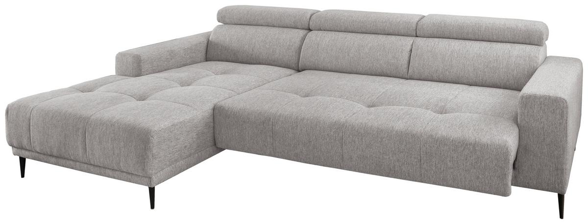 Ecksofa Interna, Grau S: 188x276 Cm - Schwarz/Grau, KONVENTIONELL, Textil (188/276cm) - Livetastic