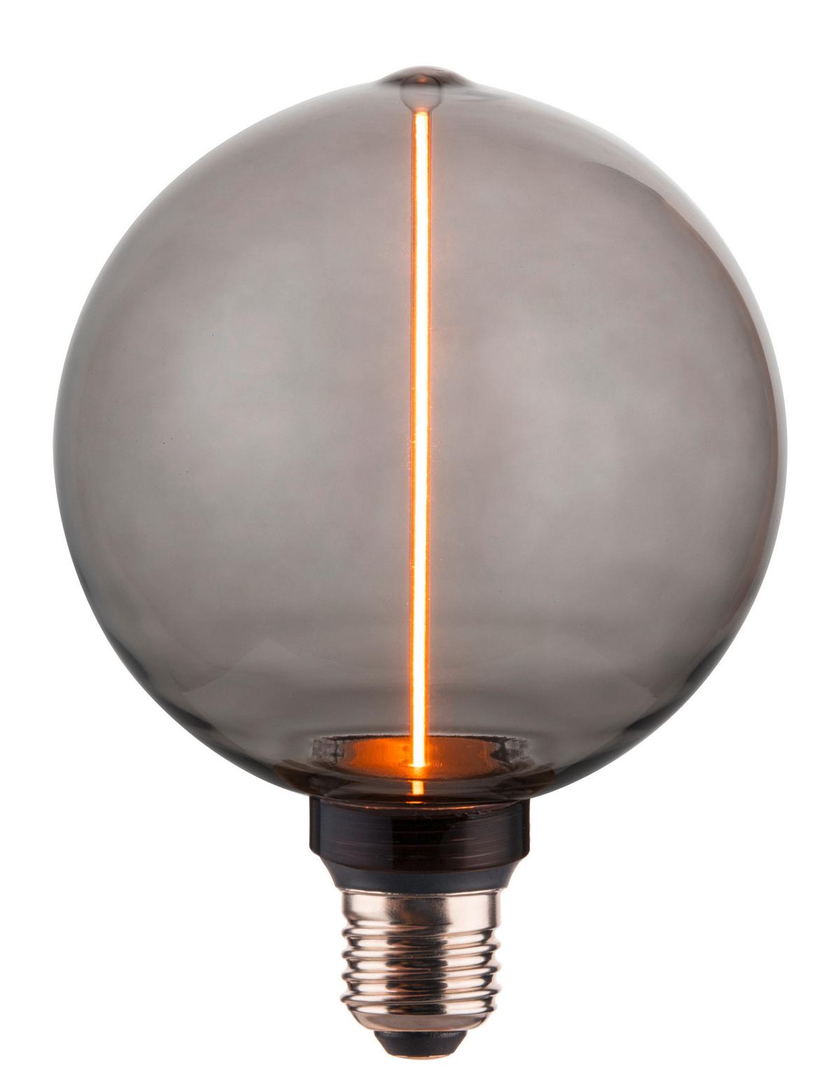 LED-Leuchtmittel Globe Schwarz D: 12,5 cm - Schwarz, Design, Glas (12,5/16,6cm)