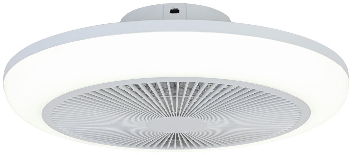 STROPNÍ VENTILÁTOR OLIVER - bílá/průhledné, Moderní, kov/plast (46/14,5/14,5cm) - Mömax