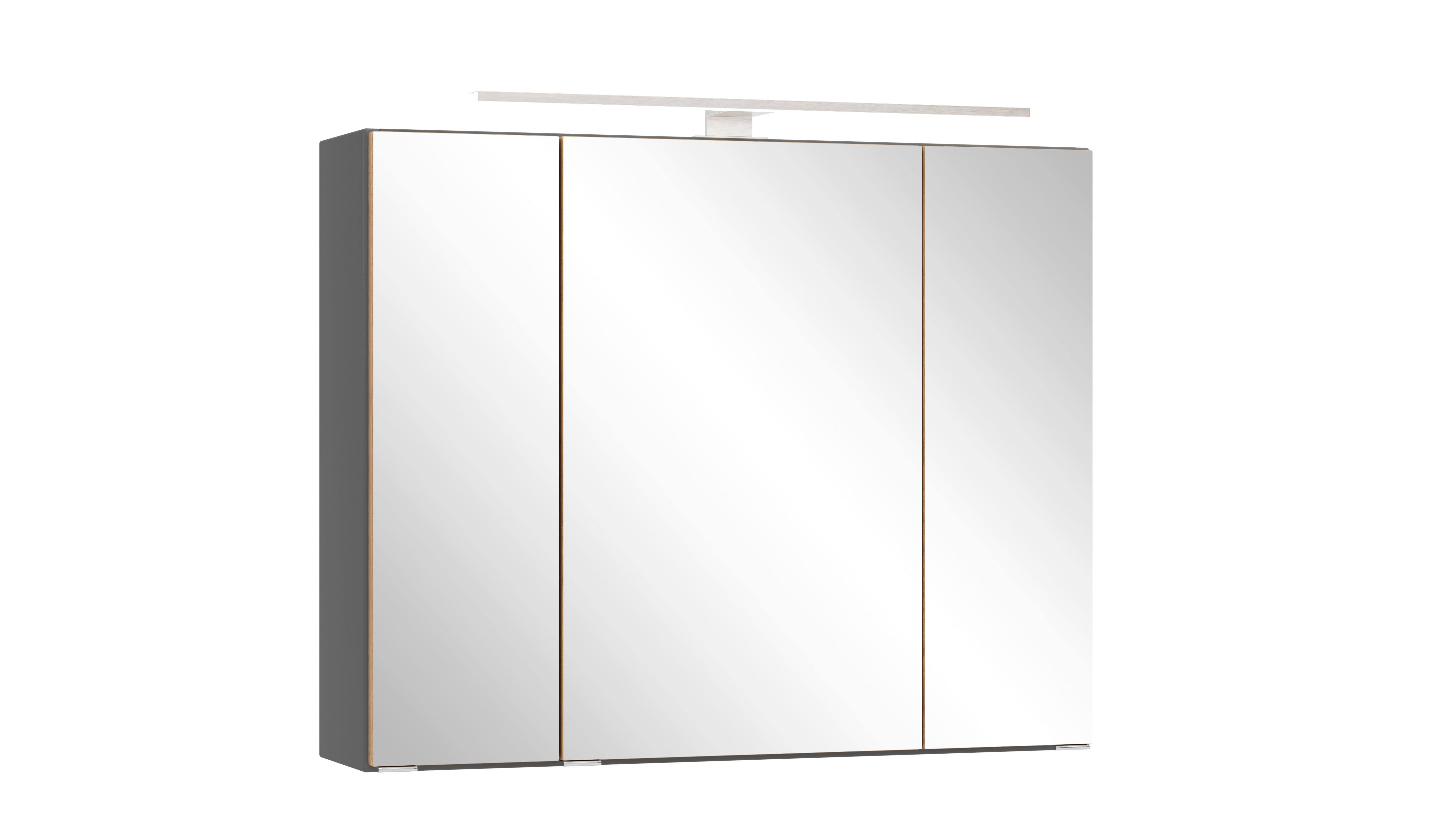 SPIEGELSCHRANK Verona Grau B: 80cm - Wildeiche/Grau, Trend, Glas/Holzwerkstoff (80/64/20cm) - Held