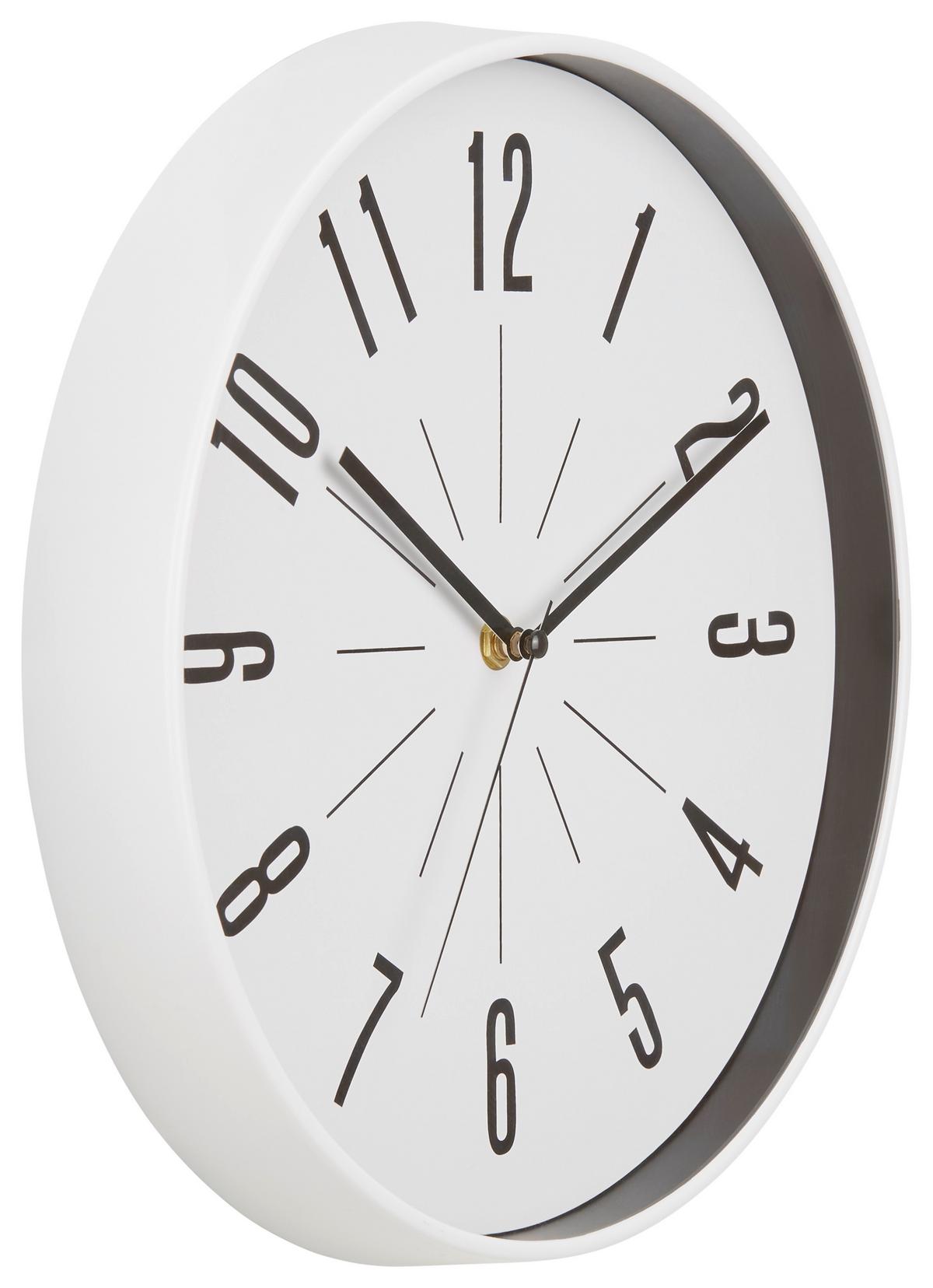 Wanduhr Alexy Versch. Designs, D: 30 Cm - Schwarz/Weiß, Basics, Glas/Kunststoff (30cm) - Ondega