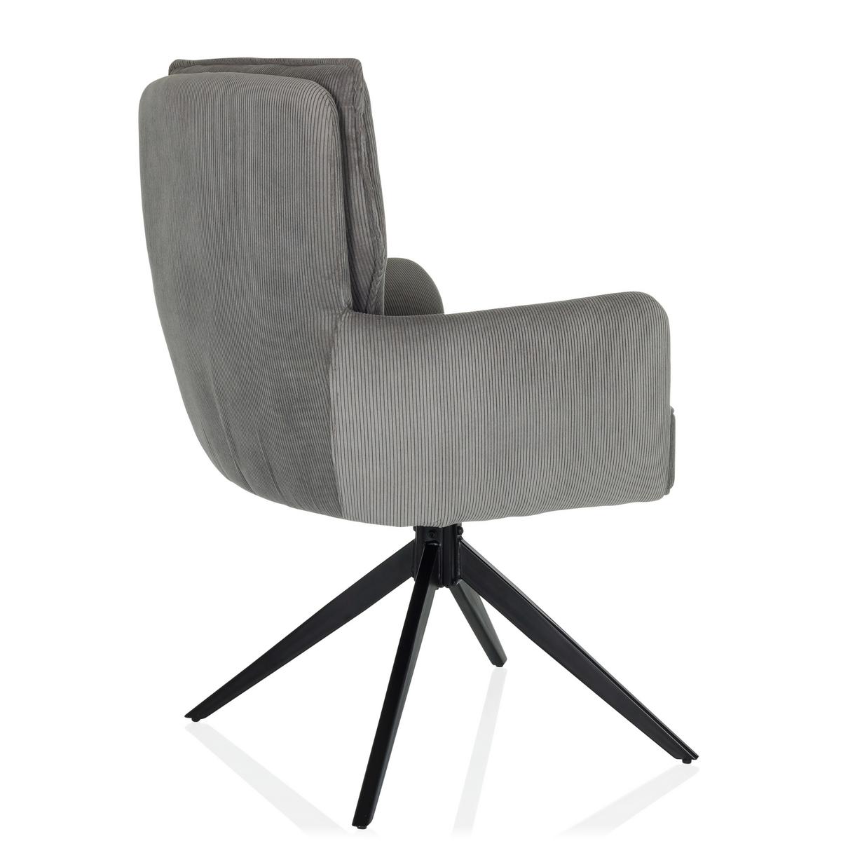 Armlehnstuhl Tarugo Grau B: 58 Cm - Schwarz/Grau, MODERN, Textil/Metall (58/94/60cm) - MID.YOU