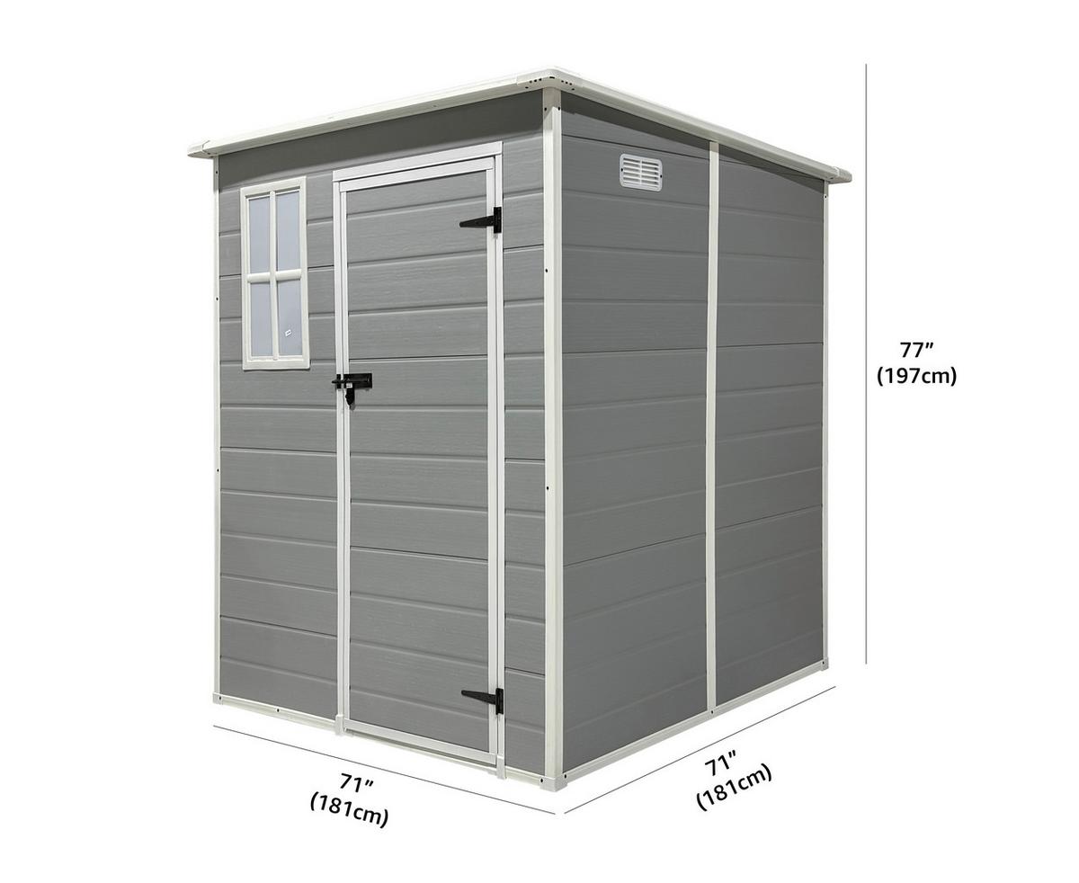 Gartenhaus Brest - Grau, MODERN, Kunststoff/Metall (181/197/181cm) - Beldano