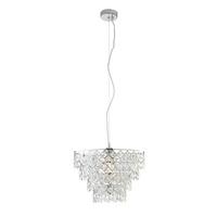 Hängeleuchte Fancy H: 120 cm 1-Flammig, Kronleuchter Design - Klar/Chromfarben, Trend, Kunststoff/Metall (38/120cm) - Näve