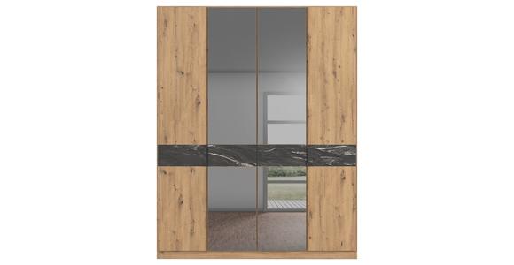 Drehtürenschrank Versitiy-D Eiche Artisan/Marmoroptik 4trg - Eiche Artisan, Trend, Holzwerkstoff (181/229/54cm) - James Wood
