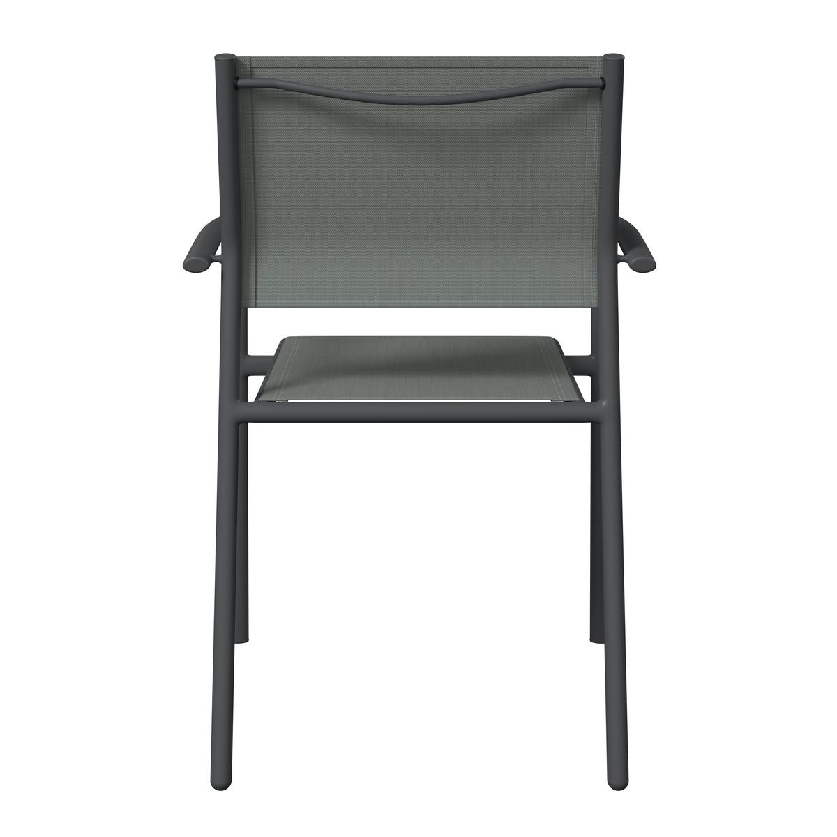 Gartensessel Paris - Anthrazit/Weiß, MODERN, Textil/Metall (57/85/57cm) - Beldano