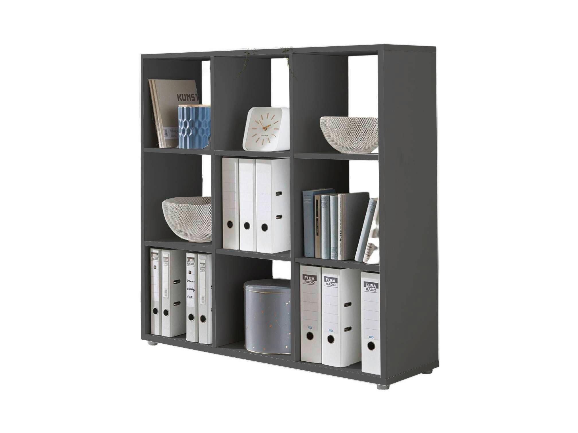 AKTENREGAL Nizza Anthrazit B: 106,5cm - Anthrazit/Silberfarben, MODERN, Holzwerkstoff (106,5/108,5/33cm) - MID.YOU
