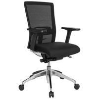 Drehstuhl Astra Base Schwarz - Alufarben/Schwarz, MODERN, Kunststoff/Textil (57/113/52cm) - MID.YOU