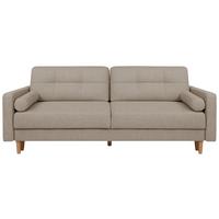 Schlafsofa Noret Beige B: 222 cm - Beige/Eiche Wotan, KONVENTIONELL, Textil (222/93/99cm) - MID.YOU