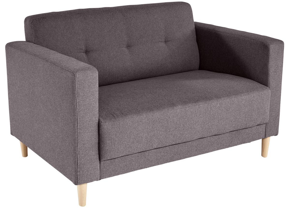 Zweisitzer-Sofa Geneve Webstoff - Anthrazit/Naturfarben, MODERN, Textil (148/81/75cm)