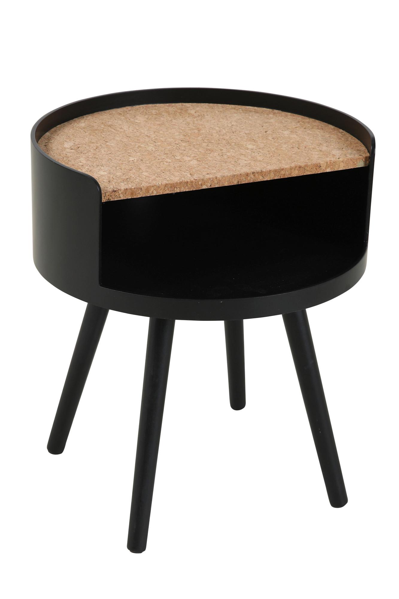 Beistelltisch Naturfarben/Schwarz B: 40 cm - Schwarz/Naturfarben, Design, Holz/Holzwerkstoff (40/40/46cm) - Livetastic