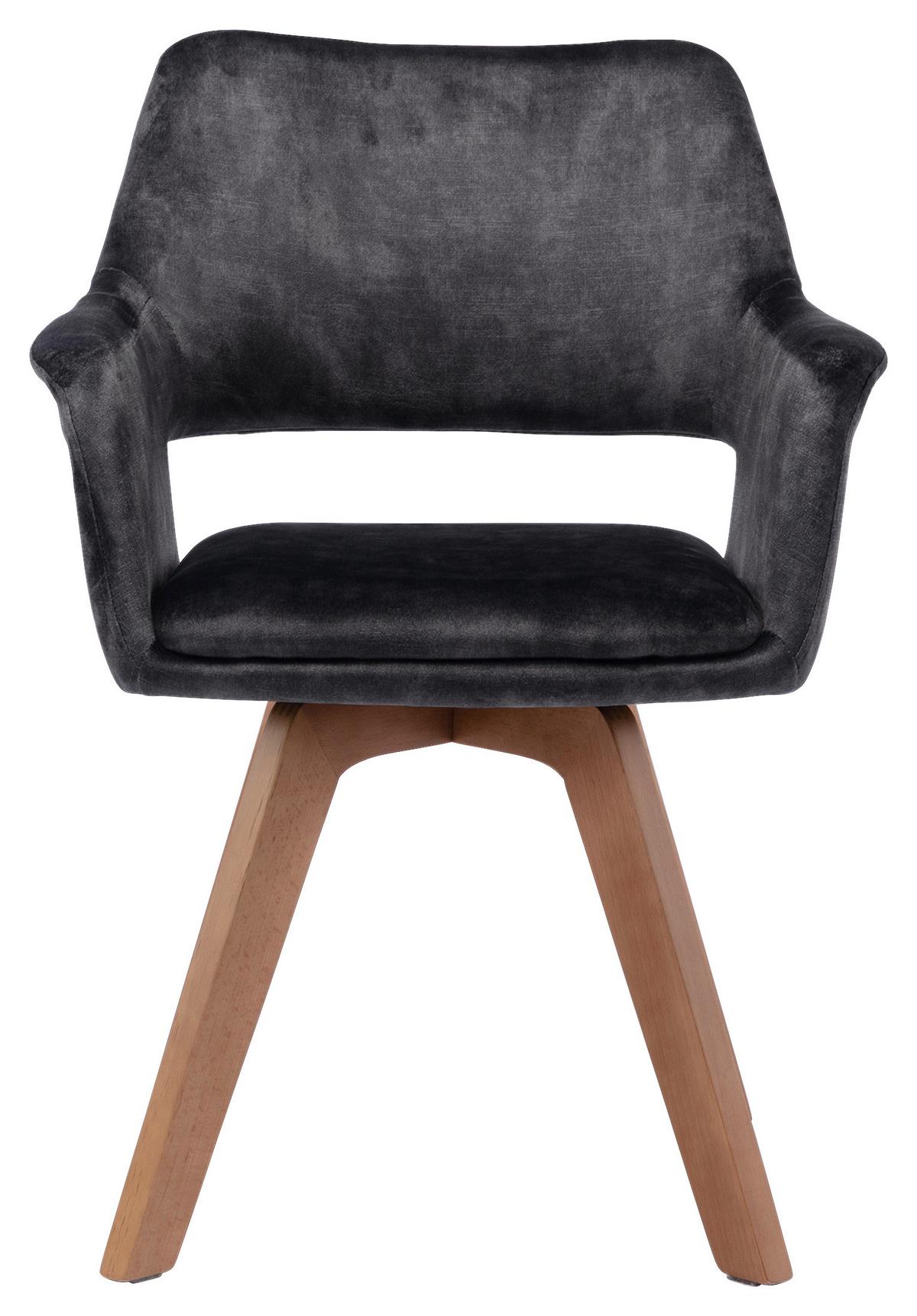 Esszimmerstuhl Klara Anthrazit /eichefarben 2-Er Set - Eichefarben/Anthrazit, Basics, Holz/Textil (52/89/63,5cm) - MID.YOU