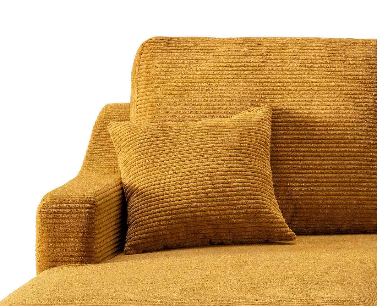 Ecksofa Valentina - Goldfarben/Naturfarben, Design, Textil (150/228cm) - P & B
