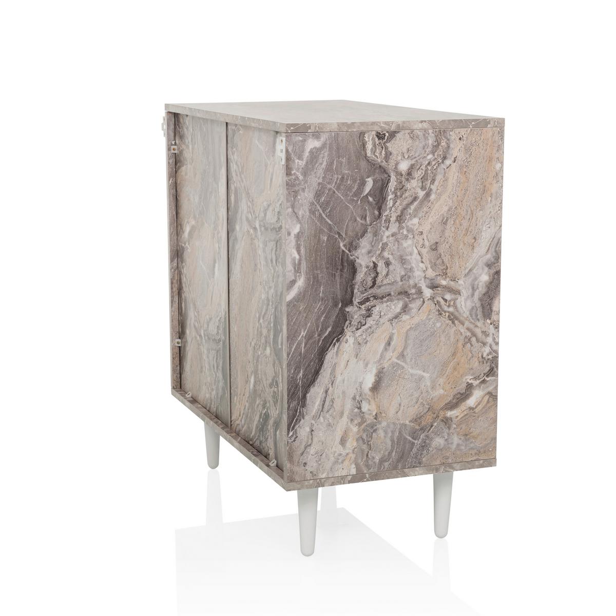 Kommode Lykkja Braun/Weiß B: 72 cm - Schwarz/Braun, MODERN, Holzwerkstoff (72/77/39,5cm) - MID.YOU