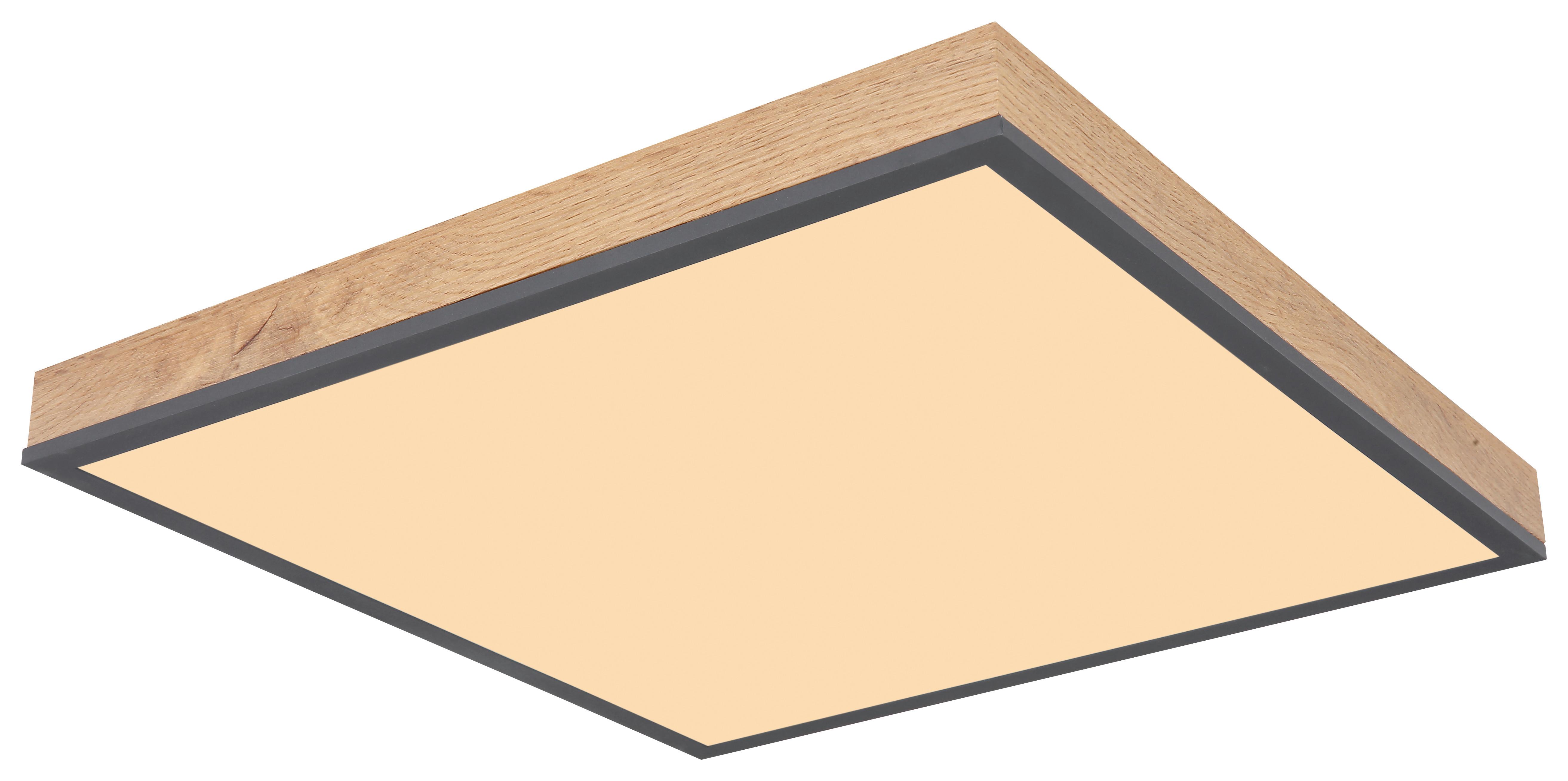 LED-Deckenleuchte Doro L: 45 cm - Opal/Graphitfarben, Basics, Kunststoff/Metall (45/45/6.5cm) - Globo