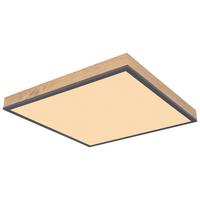 LED-Deckenleuchte Doro L: 45 cm - Opal/Graphitfarben, Basics, Kunststoff/Metall (45/45/6.5cm) - Globo