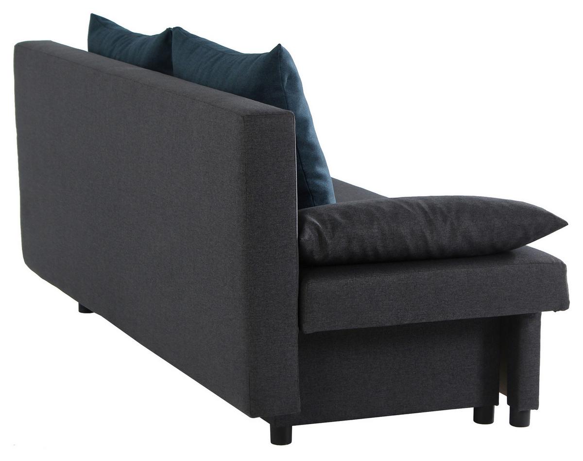 Pohovka NEO *CENOVÝ TRHÁK*, tmavosivá/modrá - modrá/čierna, Basics, kartón/kov (192/82/82cm) - Based