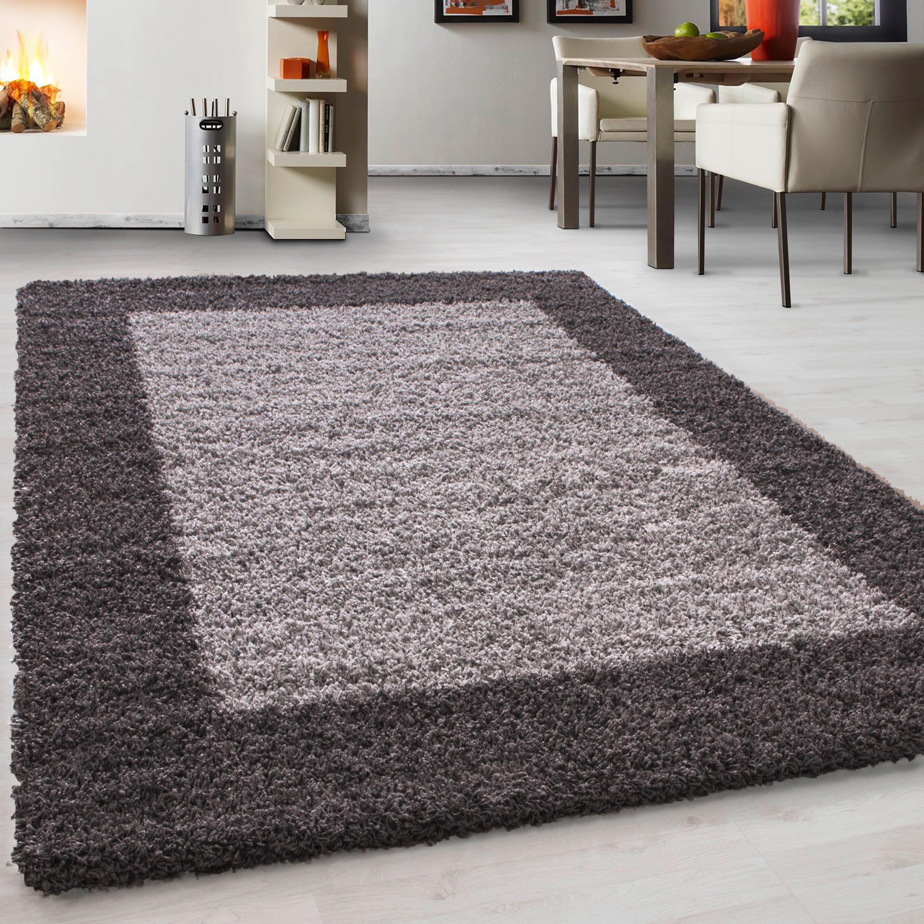 Hochflor Teppich Grau Life 60x110 cm - Grau, KONVENTIONELL, Textil (60/110cm) - Novel
