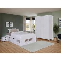 EINZELZIMMER Chilly Weiß 3-teilig - Weiß/Naturfarben, MODERN, Holz - MID.YOU