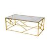 Couchtisch Grau, Goldfarben L: 120 Cm - Goldfarben/Grau, Design, Glas/Metall (120/60/45cm) - Livetastic