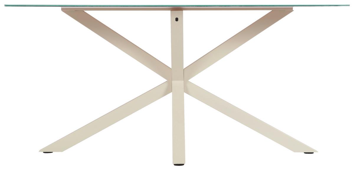 Esstisch Vanda Kaschmir L: 160 cm - Kaschmir, MODERN, Glas/Metall (160/90/75,5cm) - P & B