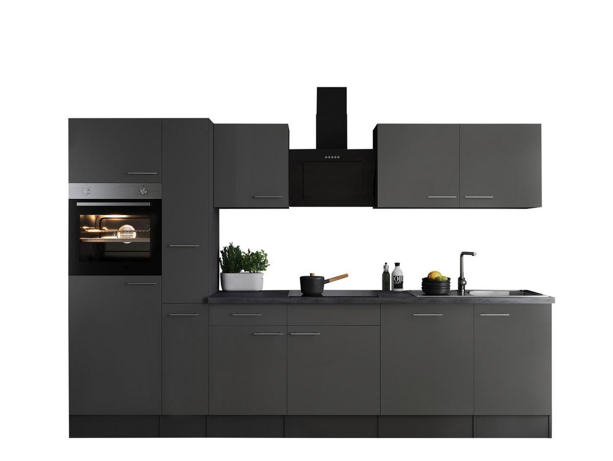 Küchenblock Oliver Grau B: 310 cm - Grau, Design, Holzwerkstoff (310cm) - Respekta