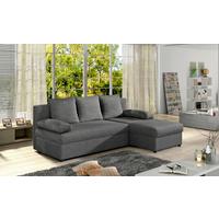 Ecksofa Gino Dunkelgrau S: 201x143 Cm - Dunkelgrau/Schwarz, Design, Textil (201/143cm) - MID.YOU