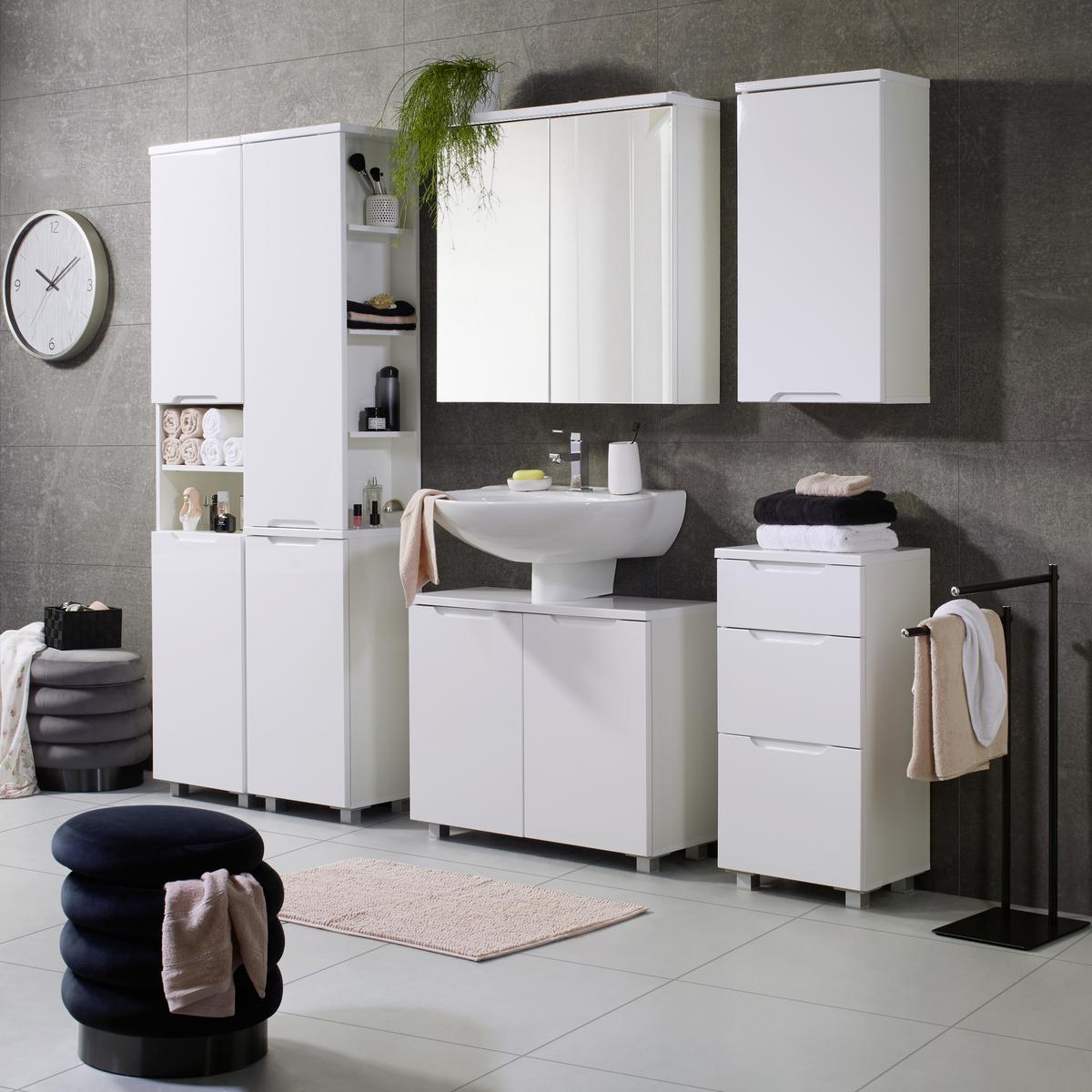 Držák na ručníky MANI - černá, Moderní, kov (47/81,5/24cm) - Mömax