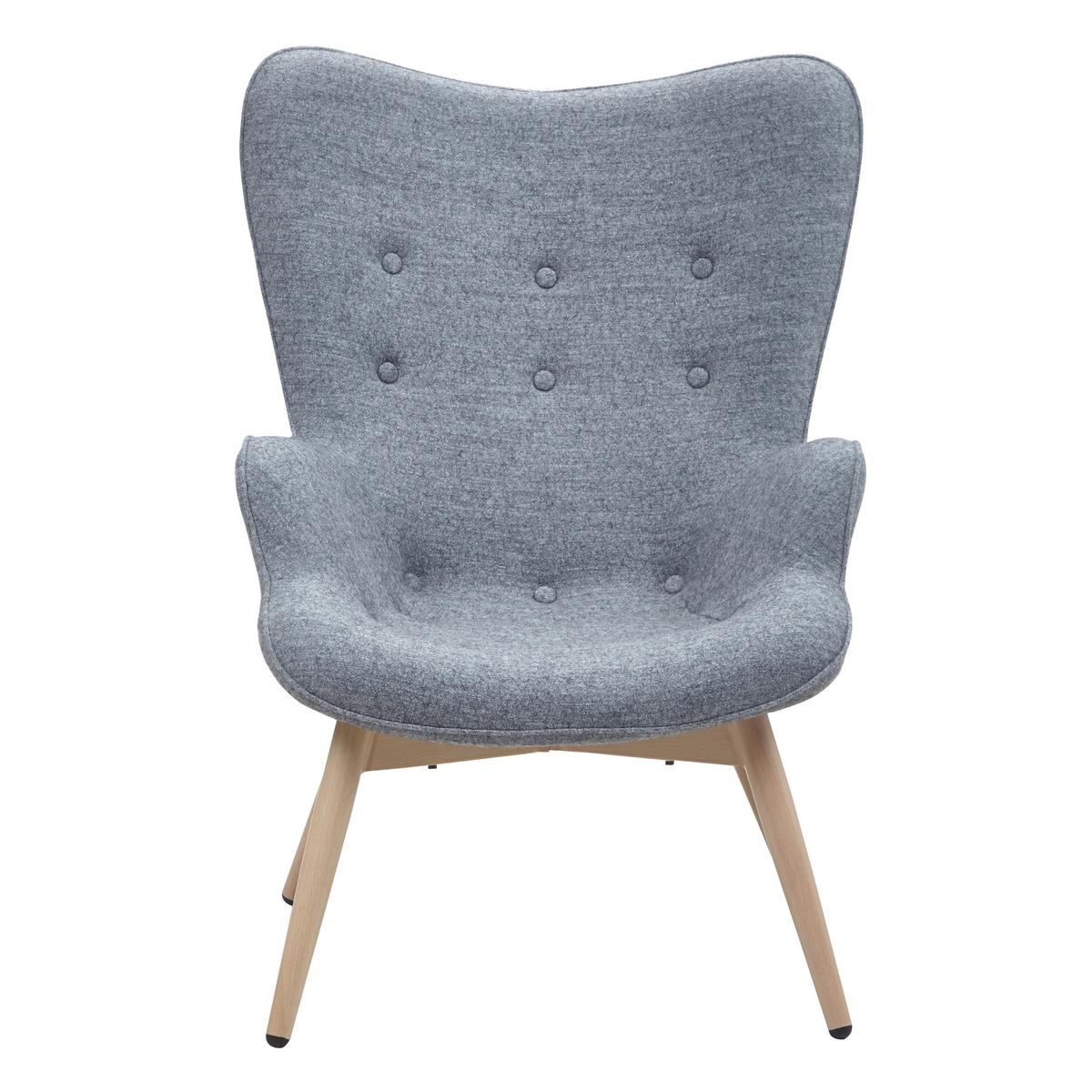 Sessel Grau B: 80 Cm - Eichefarben/Grau, MODERN, Textil (80/92/99cm) - Livetastic