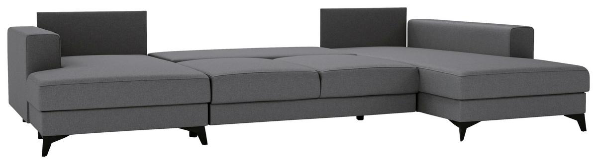 Harvey U Grau U: 156x339x190 Cm - Schwarz/Grau, Design, Textil (156/339/190cm) - Livetastic