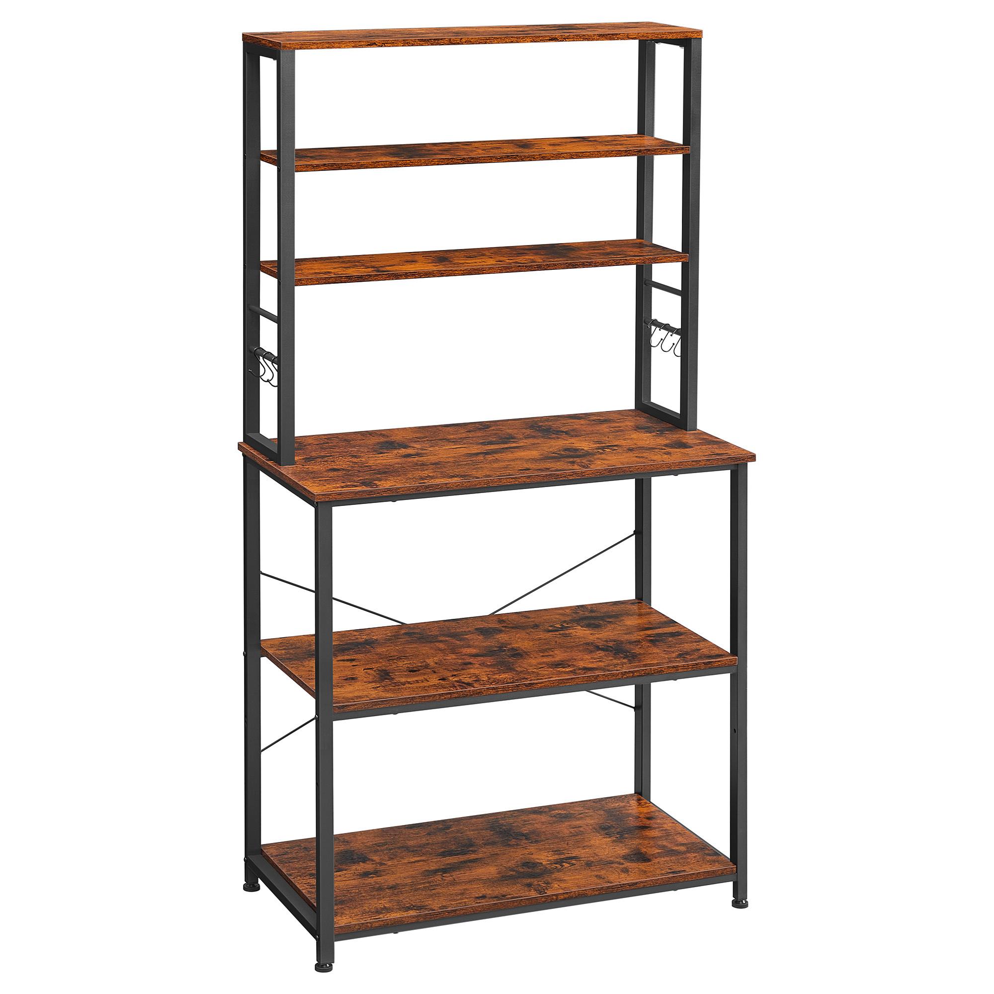 Regal Kks019b01 - Dunkelbraun/Schwarz, Trend, Holzwerkstoff/Metall (80/167/40cm) - MID.YOU