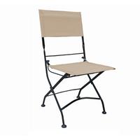 Gartenstuhl Klappbar Triest 2er-Set Kunststoff/Edelstahl - Beige/Schwarz, Basics, Kunststoff/Metall (45/89/58cm) - Gardenson