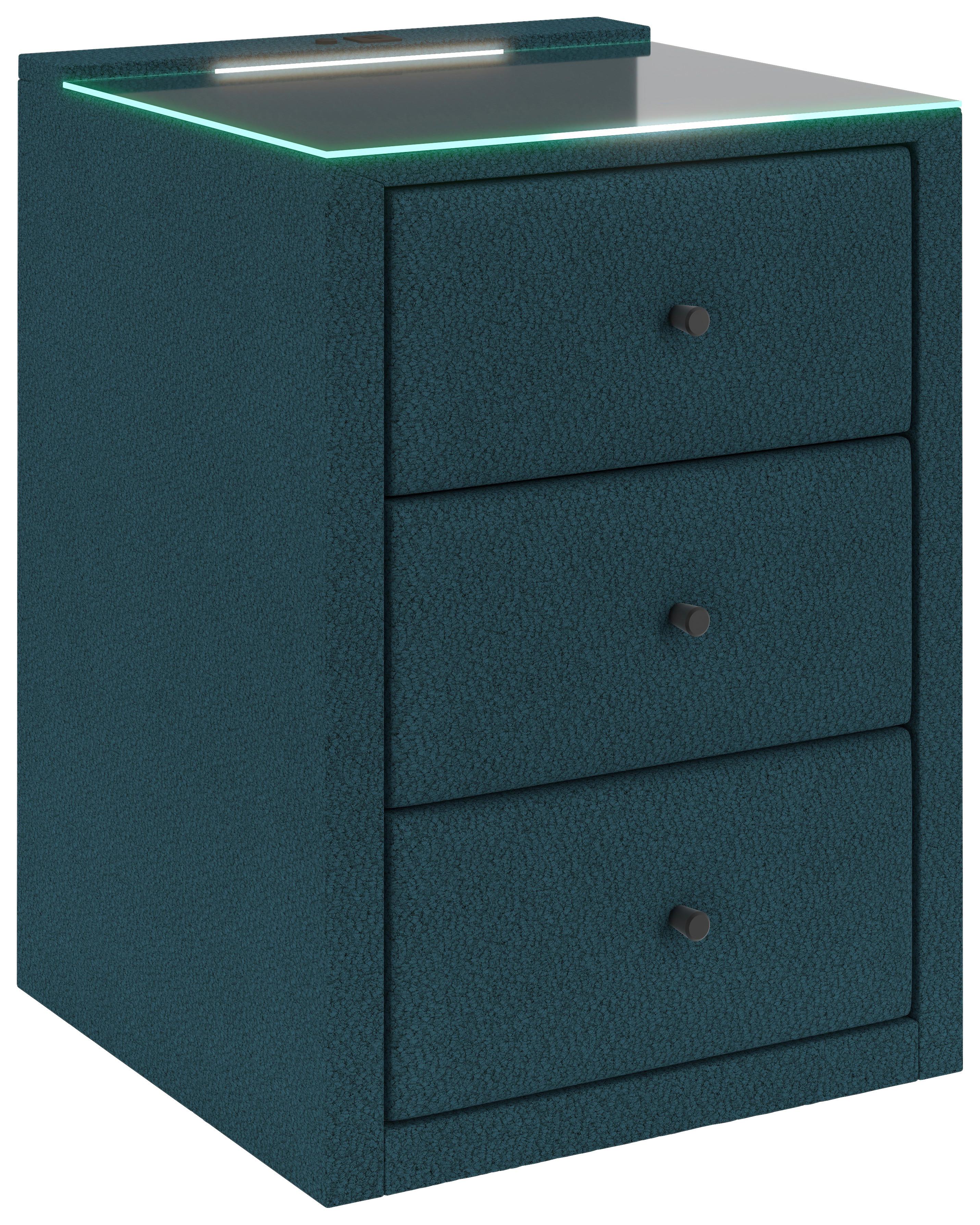 Nachtkästchen Carmen Türkis H: 68 cm - Türkis, KONVENTIONELL (52/68/48,5cm) - James Wood