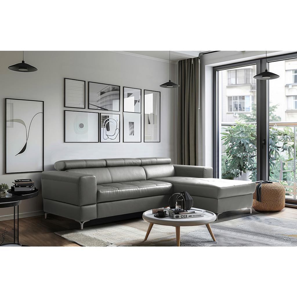 Ecksofa Torino Teilleder anthrazit 247x173
