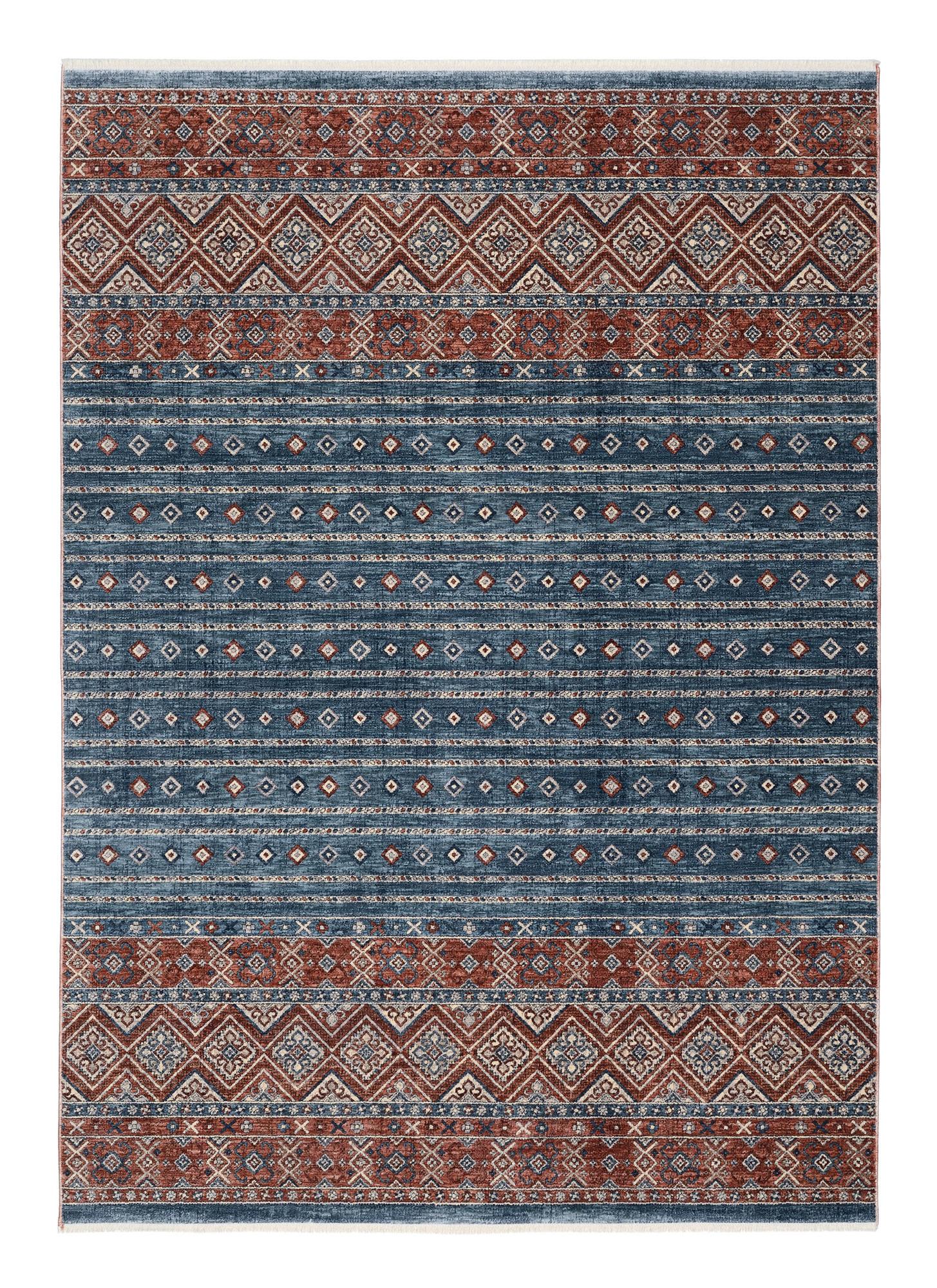 WEBTEPPICH KORSIKA - Blau/Rot, Design, Textil (80/150cm) - Novel