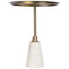 Beistelltisch Grant 125 Goldfarben/weiß B: 51 Cm - Goldfarben/Schwarz, Design, Stein/Metall (38/51cm) - Kayoom