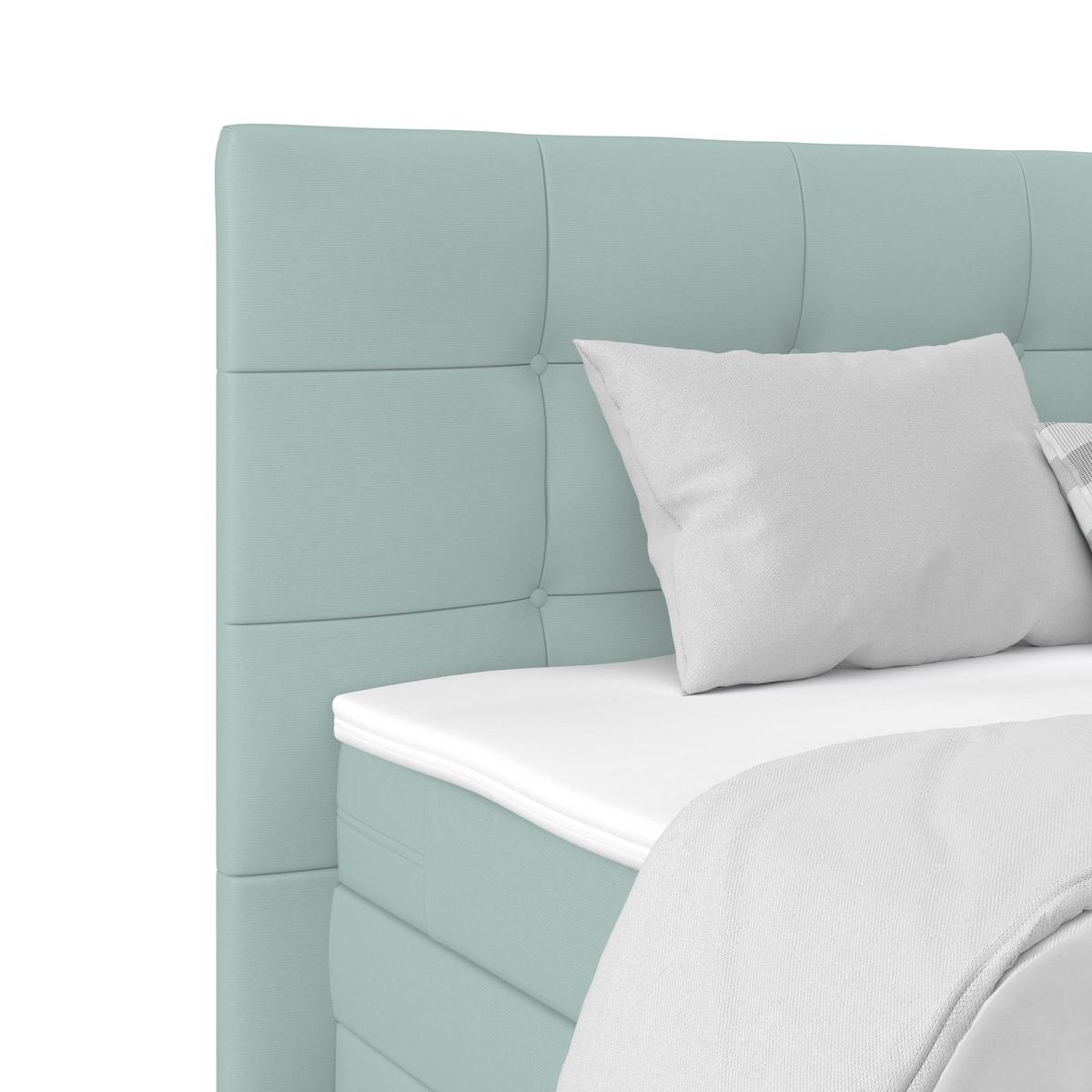 Boxspringbett Josie 160 - Jadegrün/Schwarz, MODERN, Holz/Holzwerkstoff (160/200cm)
