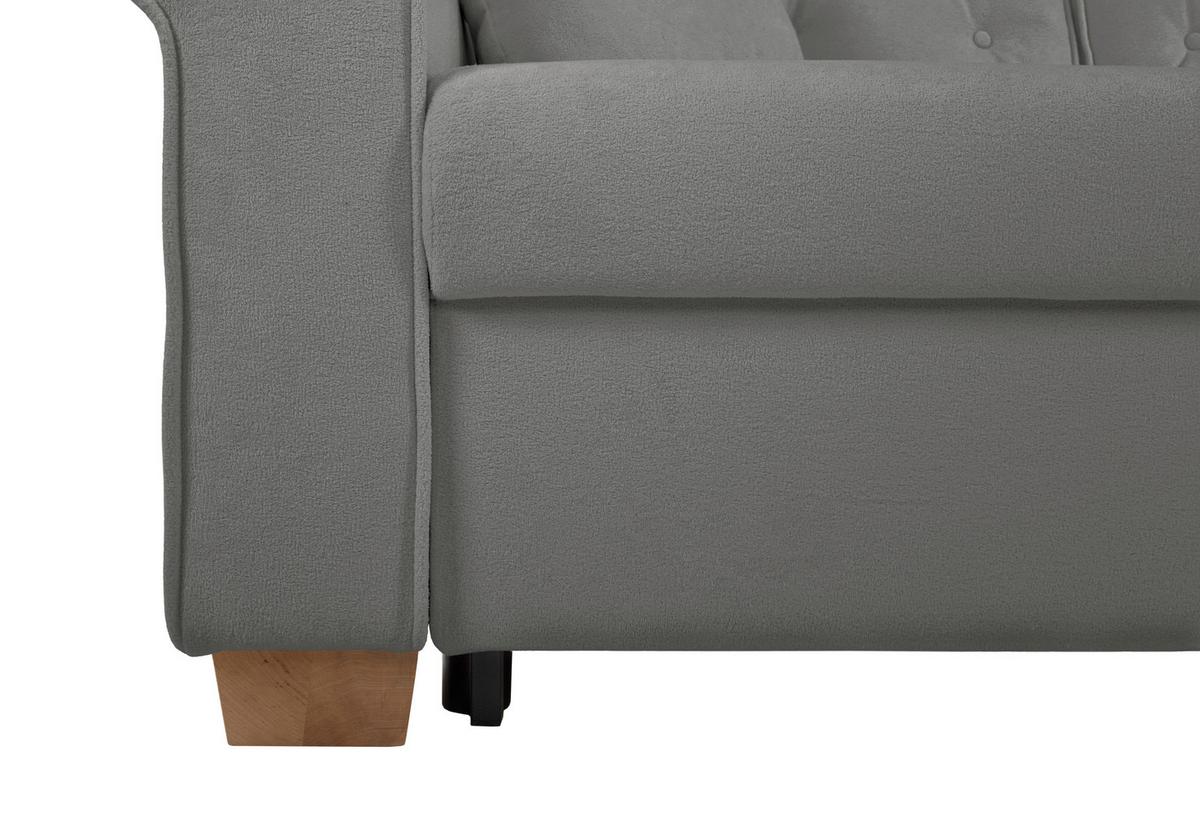 Schlafsofa Arles, Grau 70 B: 240 Cm - Buchefarben/Grau, Design, Textil (240/94/98cm) - MID.YOU