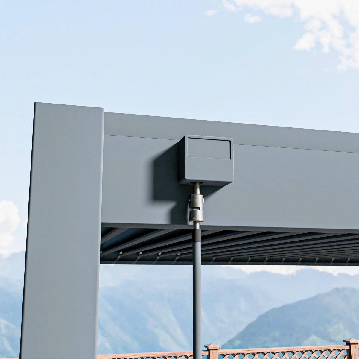 Pergola 360x400 Cm Wetterbeständig, Graphitfarben - Graphitfarben, Basics, Metall (360/400/255cm)