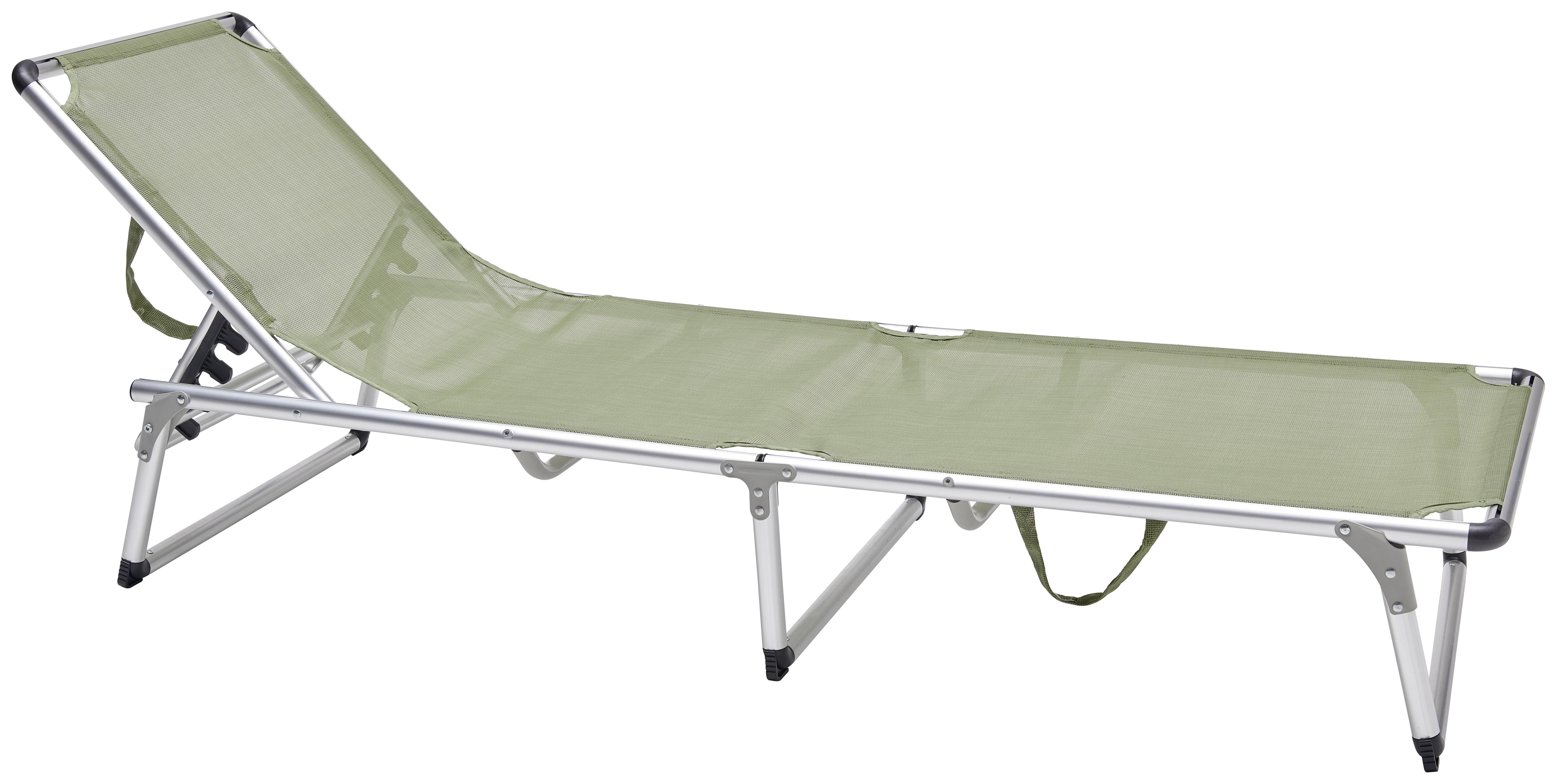 Opalovací Léhatko Lilly - zelená/barvy hliníku, Moderní, kov/textil (186/56/25cm) - Modern Living