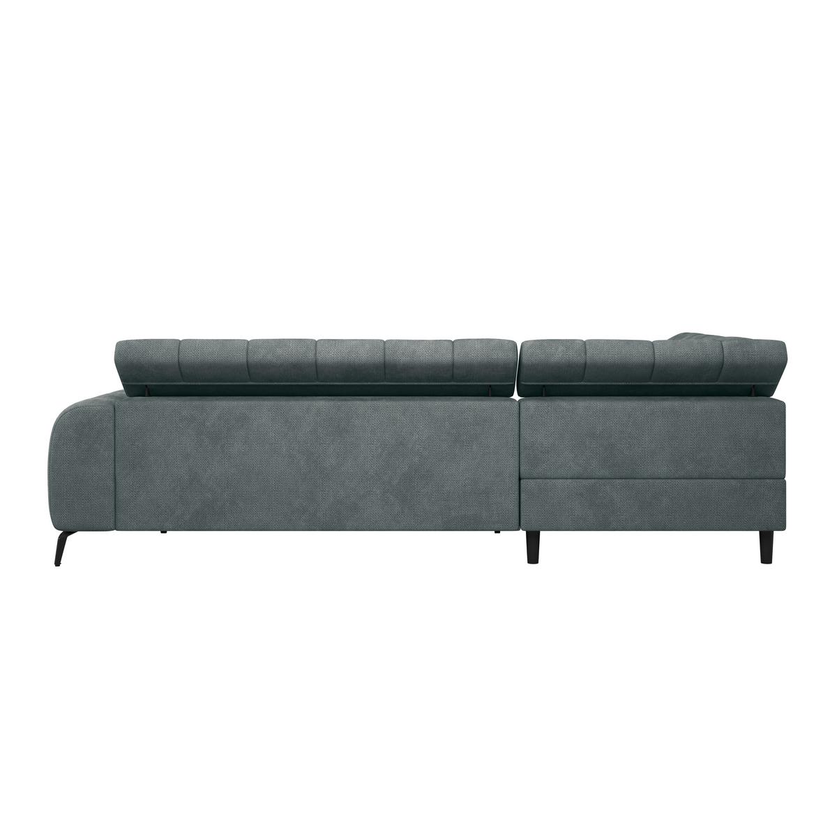 Ecksofa mit Schlaffunktion & Bettkasten Volf Grau - Lavagrau/Schwarz, Trend, Kunststoff/Textil (203/261cm)