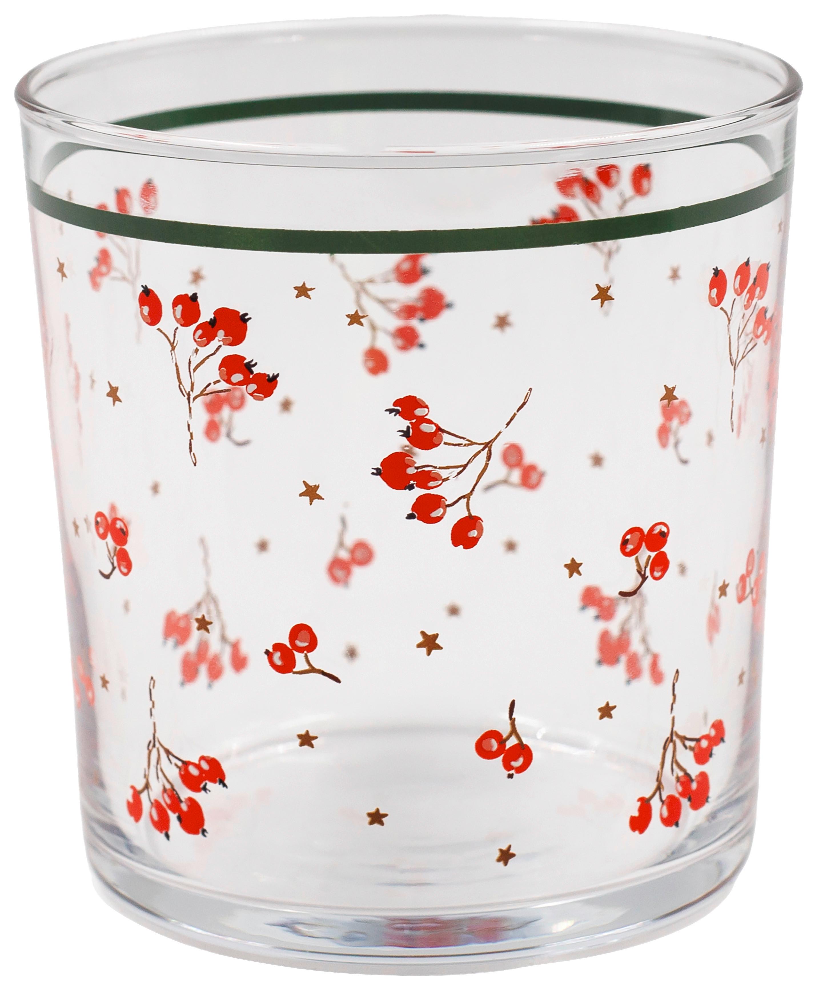 Trinkglas Malu - Rot/Grün, Basics, Glas (8,6/9cm) - Luca Bessoni